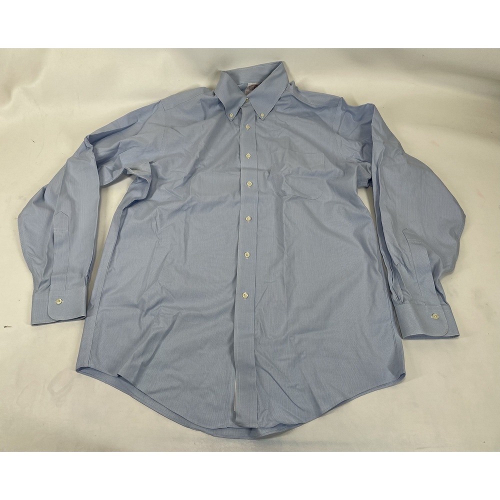 Brooks Brothers 1818 Traditional‎ Non Iron Button Down Shirt Mens 15.5-34 Blue